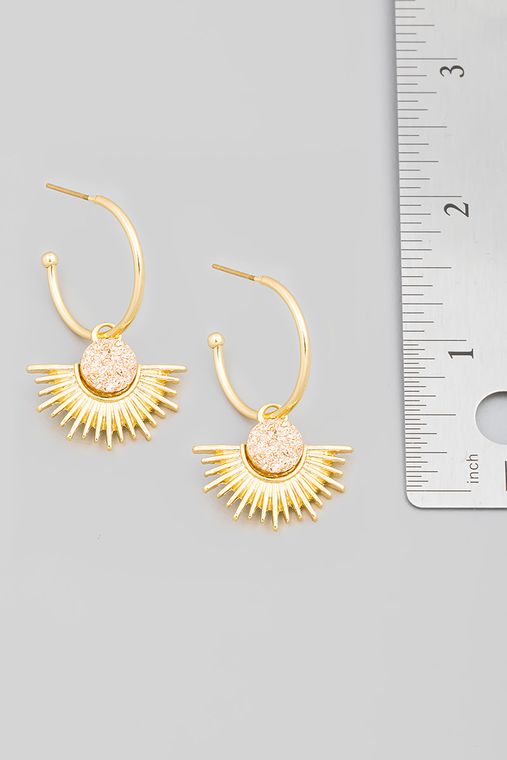 Sun Drop Semi Circle Earrings