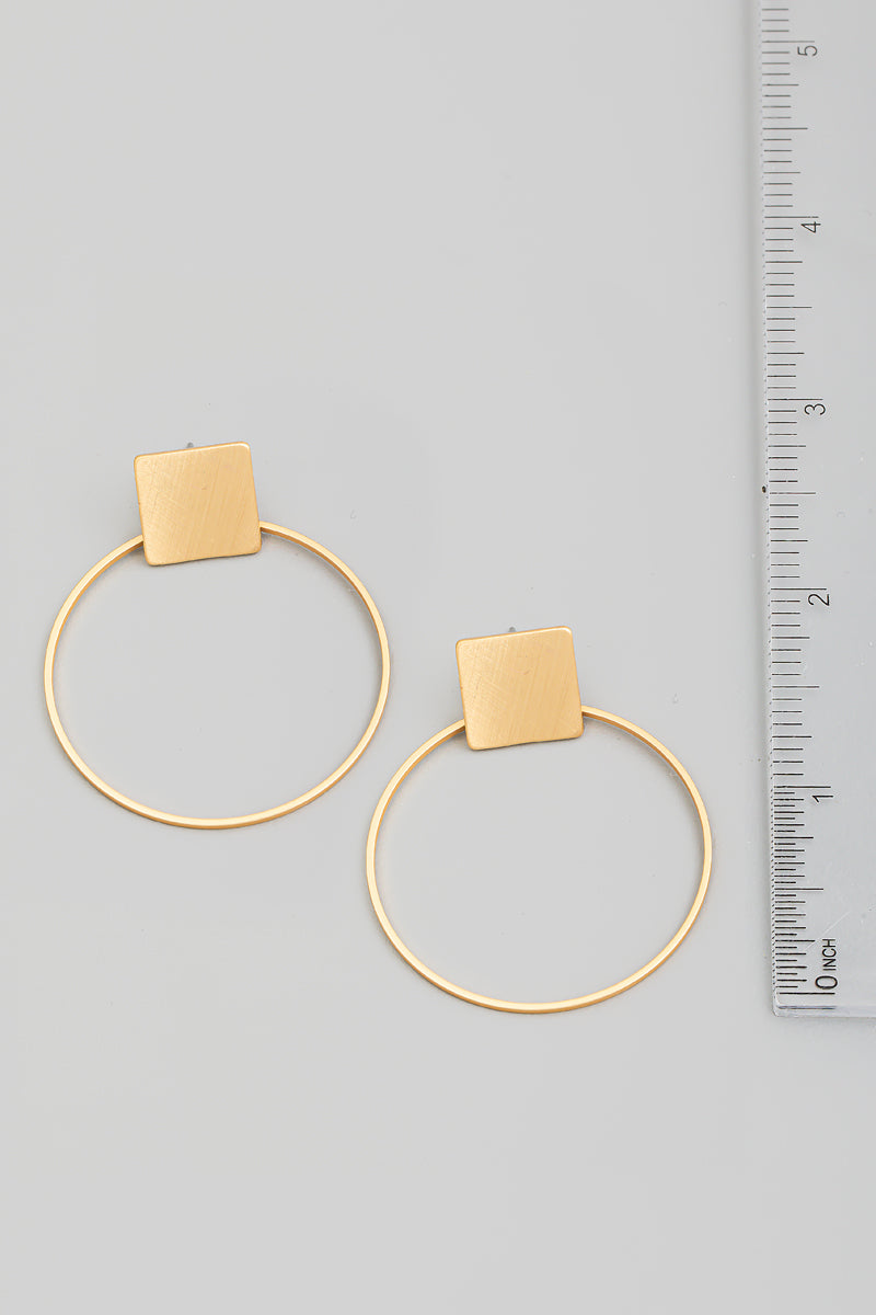 BE HERE OR BE SQUARE HOOP EARRINGS