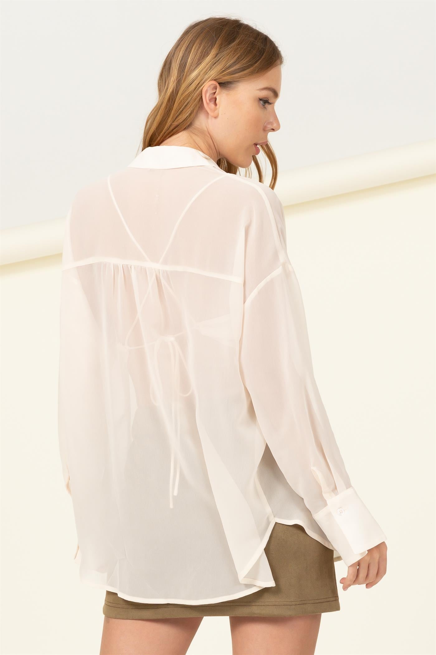 ALL NATURAL CAMI AND BUTTON-UP SHIRT SET
