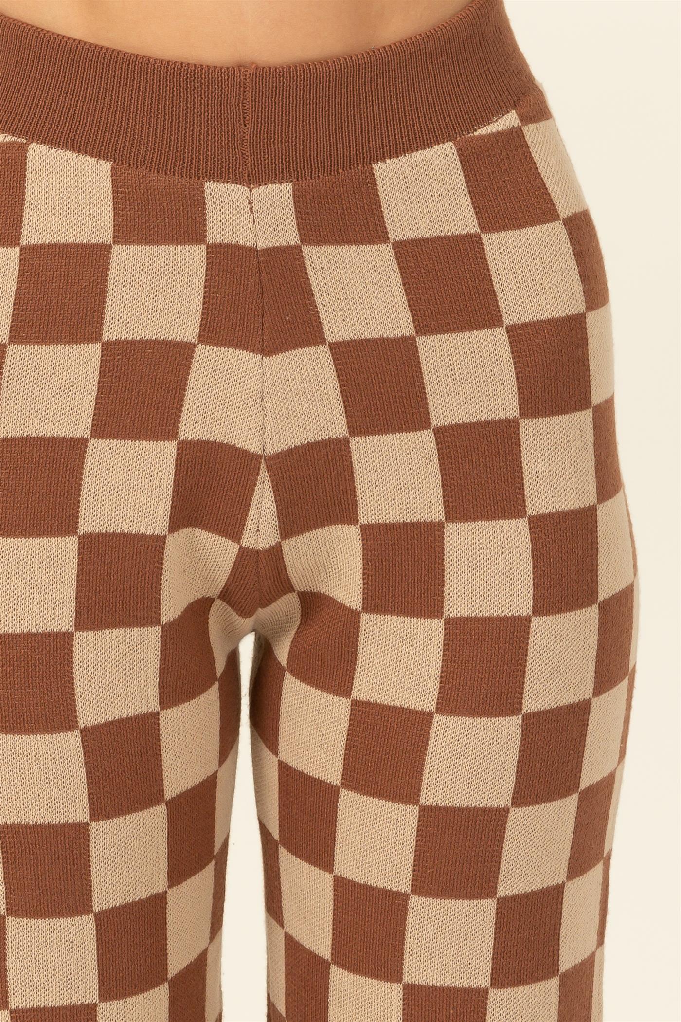 STYLE STRIKE CHECKERED PATTERN PANTS