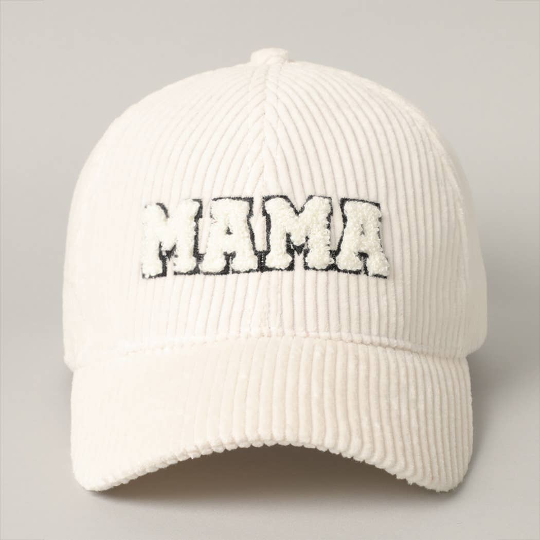 MAMA Embroidered Corduroy Baseball Cap