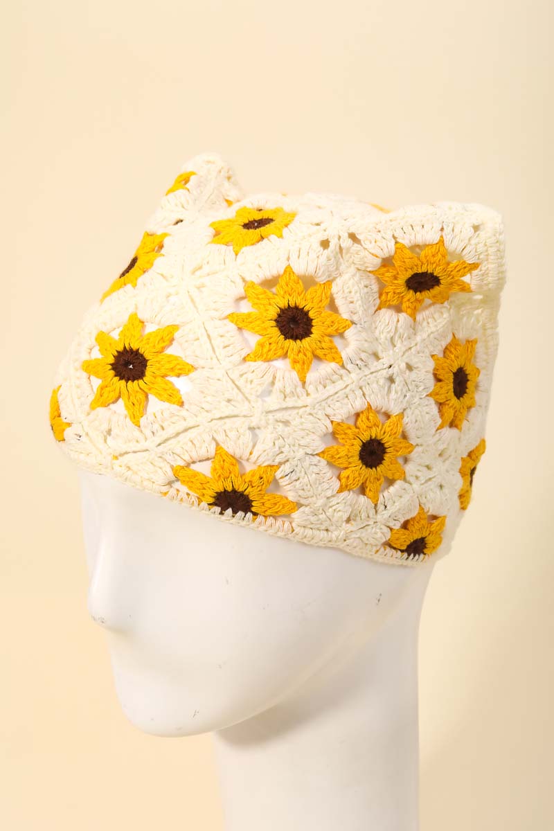 Crochet Flower Hair Scarf Head Band