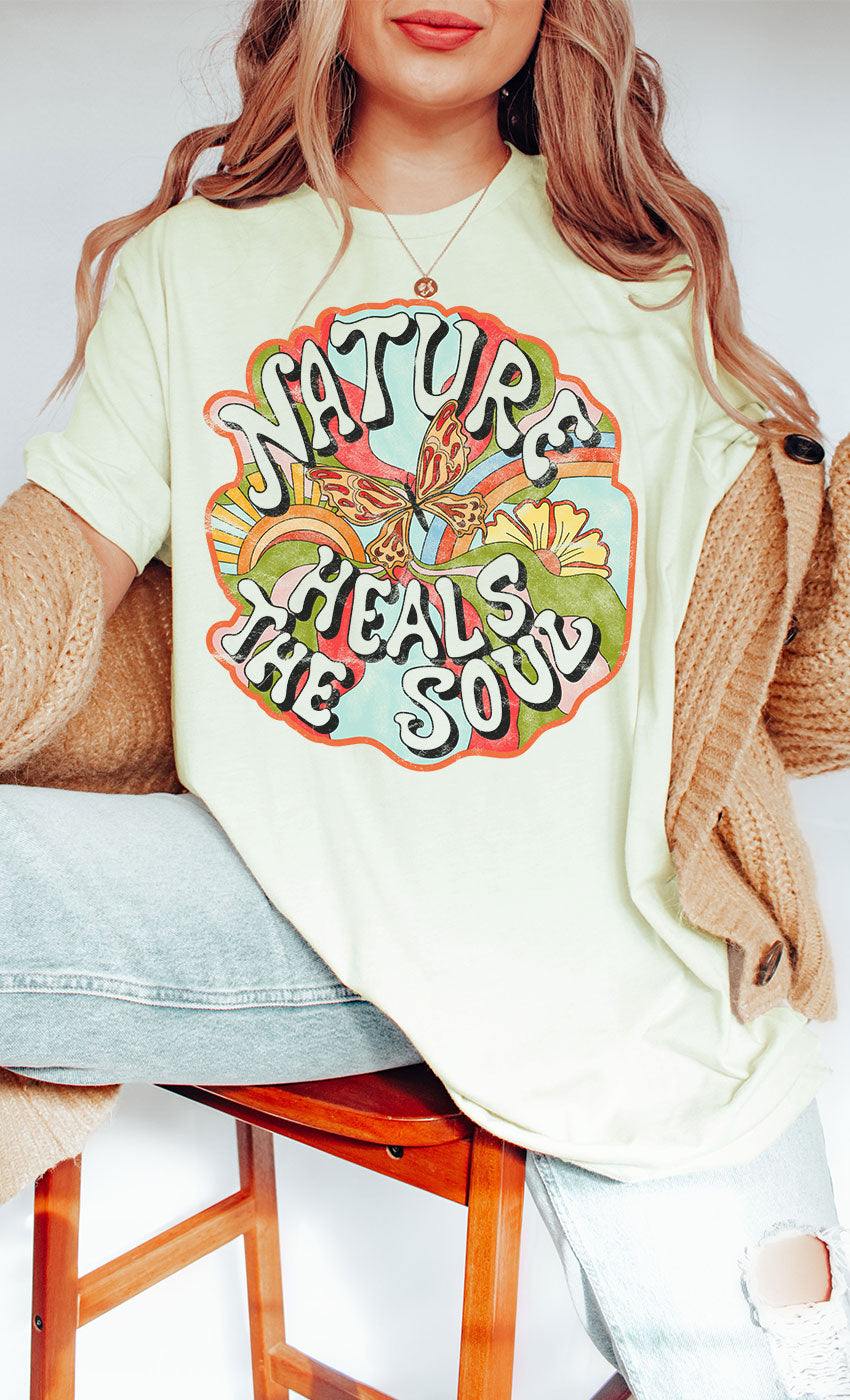Nature Heals The Soul Oversized Graphic Tee