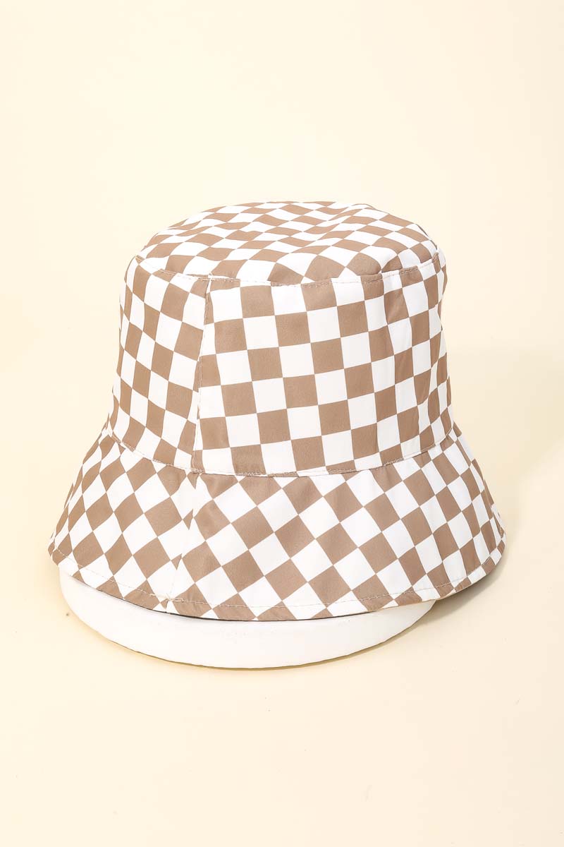 Checkerboard Square Bucket Hat