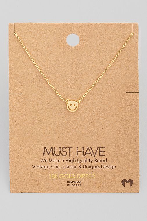 Mini Smiley Face Charm Necklace