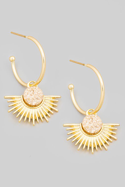 Sun Drop Semi Circle Earrings