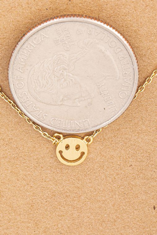 Mini Smiley Face Charm Necklace