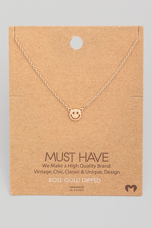 Mini Smiley Face Charm Necklace