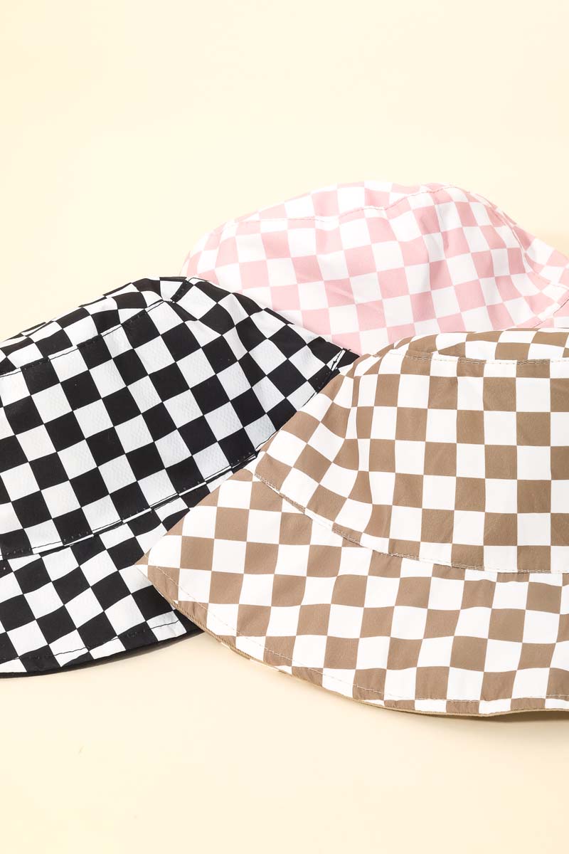 Checkerboard Square Bucket Hat