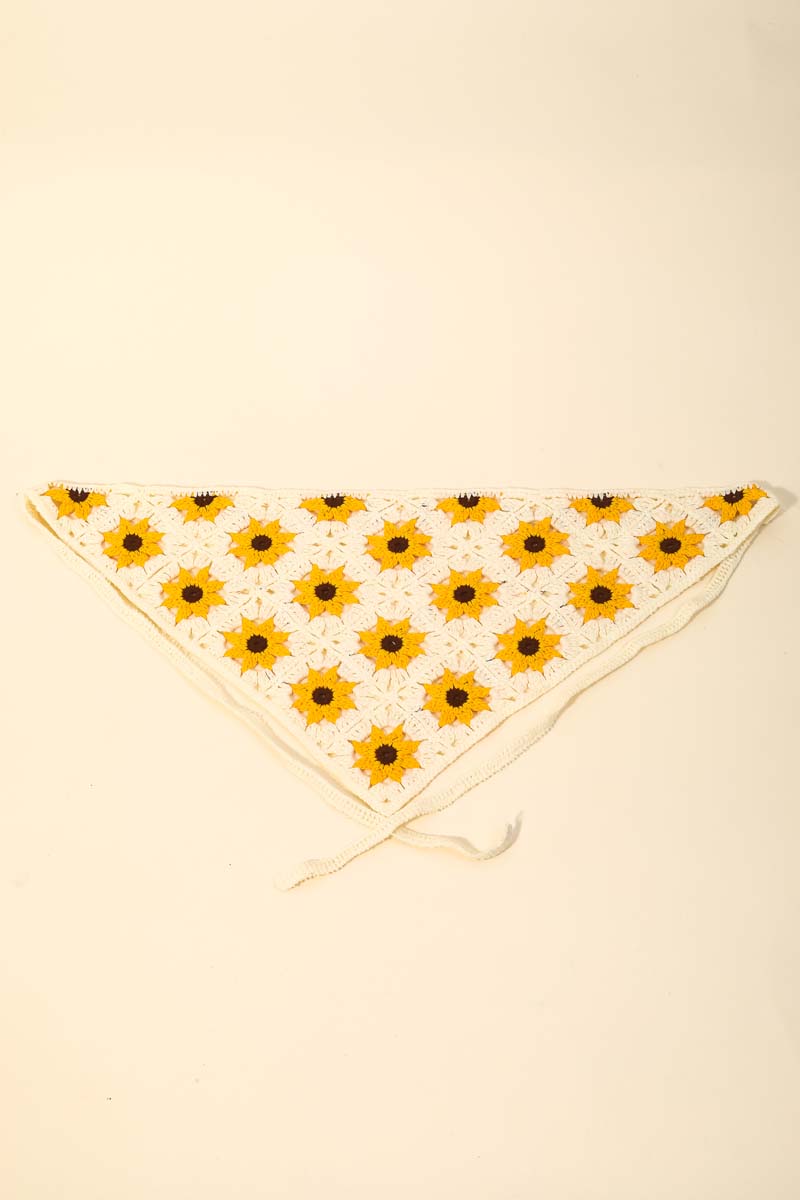 Crochet Flower Hair Scarf Head Band